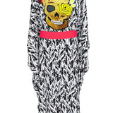 Tulum – Feathers Kimono Skull (Neon Coral)