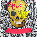 Tulum – Feathers Kimono Skull (Neon Coral)