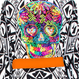 Tulum – Tribal Kimono Skull (Neon Orange)