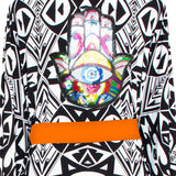 Tulum – Tribal Kimono Hamsa (Neon Orange)