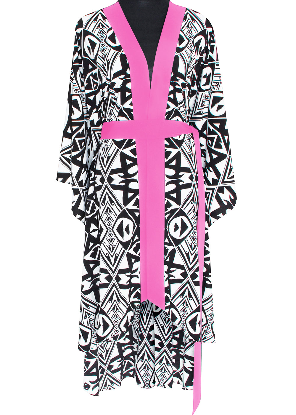 Tulum – Tribal Kimono Evil Eye (Neon Pink)