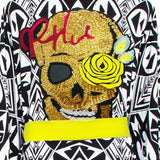 Tulum – Tribal Kimono Skull (Neon Yellow)