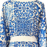 Siciliana - Blu Sicilia Kimono (Off-White)