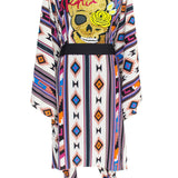 Boho - Blue Navajo Kimono Skull (Black)