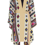 Boho - Pink Navajo Kimono Evil Eye (Beige)