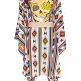 Boho - Orange Navajo Kimono Skull (Beige)