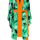 Jungle - Black Palm Kimono Wings (Neon Orange)