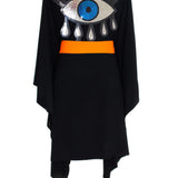Monochrome - Black Kimono Evil Eye (Neon Orange)