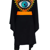 Monochrome - Black Kimono Evil Eye (Neon Orange)