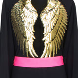 Monochrome - Black Kimono Wings (Neon Pink)
