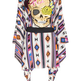 Boho - Blue Navajo Kimono Skull (Black)