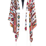 Boho - Maroon Navajo Kimono Skull (Off-White)