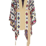 Boho - Pink Navajo Kimono Evil Eye (Beige)