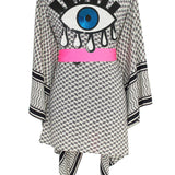 Desert - Tribe Kimono Evil Eye (Neon Pink)
