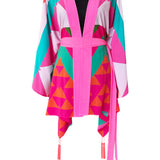 Tribal – Pink Peaks Kimono (Neon Pink) - Short