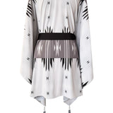Tribal - Grey Aztec Kimono (Black) - Short
