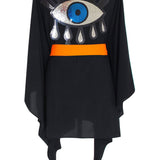 Monochrome - Black Kimono Evil Eye (Neon Orange)