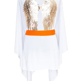 Monochrome - White Kimono Wings (Neon Orange)