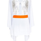 Monochrome - White Kimono Wings (Neon Orange)