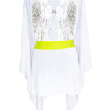Monochrome - White Kimono Wings (Neon Yellow)