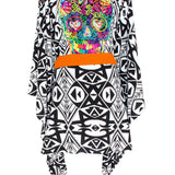 Tulum – Tribal Kimono Skull (Neon Orange)