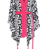 Tulum – Tribal Kimono Hamsa (Neon Coral)