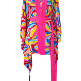 Riviera Vibrante - Capri Swirl Kimono (Pink)