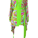 Riviera Vibrante - Lime Mare Kimono (Neon Green)