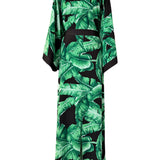 Jungle - Black Palm Maxi Split Kaftan (Black)