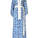 Siciliana - Azzurro Flow Maxi Split Kaftan (Off-White)