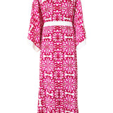 Siciliana - Fuchsia Flow Maxi Split Kaftan (Off-White)