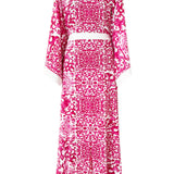 Siciliana - Sicilia Fuchsia Maxi Split Kaftan (Off-White)