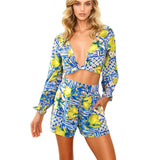Siciliana - Amalfi Bloom Crop Top (Off-White)