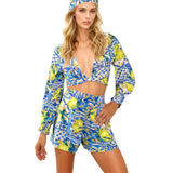 Siciliana - Amalfi Bloom Crop Top (Off-White)