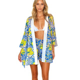 Siciliana - Amalfi Bloom Kimono (Off-White)