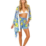 Siciliana - Amalfi Bloom Kimono (Off-White)
