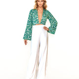 Siciliana - Verna Cropped Blouse (Off-White)