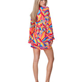 Riviera Vibrante - Capri Swirl Cropped Blouse (Pink)