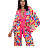 Riviera Vibrante - Capri Swirl Kimono (Pink)
