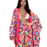 Riviera Vibrante - Capri Swirl Kimono (Pink)