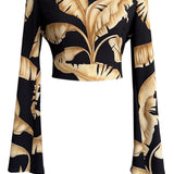 Jungle - Gold Palm Riviera Crop Top