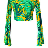 Jungle – Monstera Yellow Riviera Crop Top