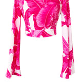 Jungle – Pink Palm Riviera Crop Top