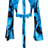 Jungle – Blue Palm Riviera Crop Top