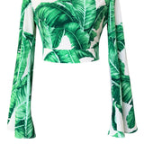 Jungle – Green Palm Riviera Crop Top