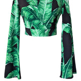 Jungle – Black Palm Riviera Crop Top