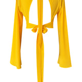 Monochrome – Yellow Riviera Crop Top