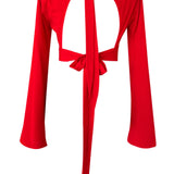 Monochrome – Red Riviera Crop Top