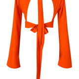 Monochrome - Orange Riviera Crop Top