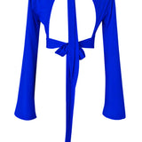 Monochrome - Cobalt Riviera Crop Top